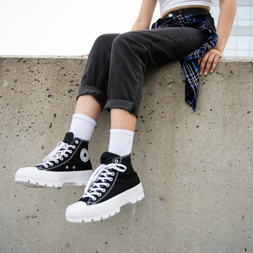 Converse Chuck Taylor All Star Lugged High Top Shoe Black White